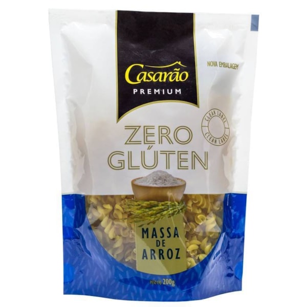 Massa Fusilli Premium s/ Glúten 200g - Casarão s/ Glúten