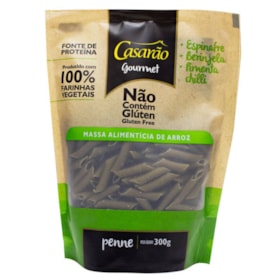 Massa Gourmet Penne c/ Espinafre, Berinjela e Pimenta 300g - Casarão s/ Glúten