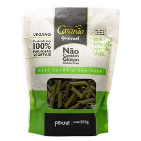 Massa Gourmet Penne c/ Espinafre, Berinjela e Pimenta 300g - Casarão s/ Glúten