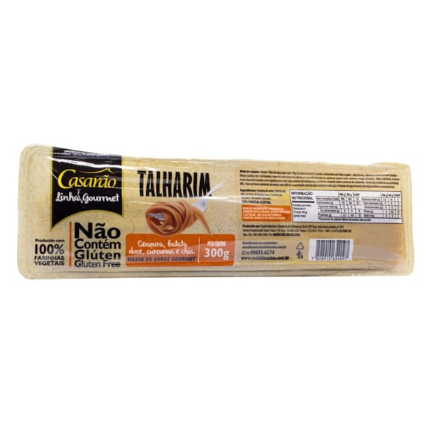 Massa Gourmet Talharim c/ Cenoura, Batata Doce, Cúrcuma e Chia 300g - Casarão s/ Glúten