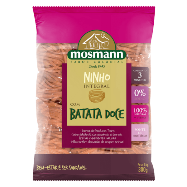 Massa Ninho integral com batata doce 300g - Mosmann