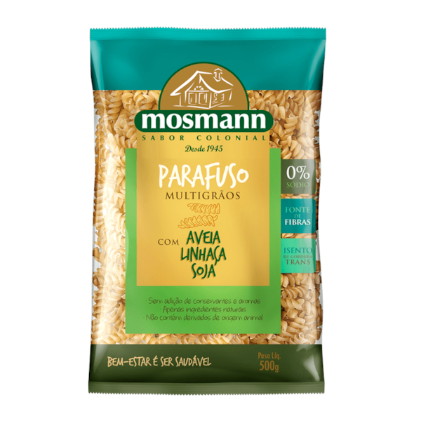 Massa Parafuso Multigrãos 500g - Mosmann