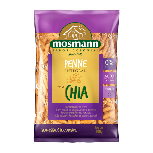 Massa Penne Integral com Chia 400g - Mosmann