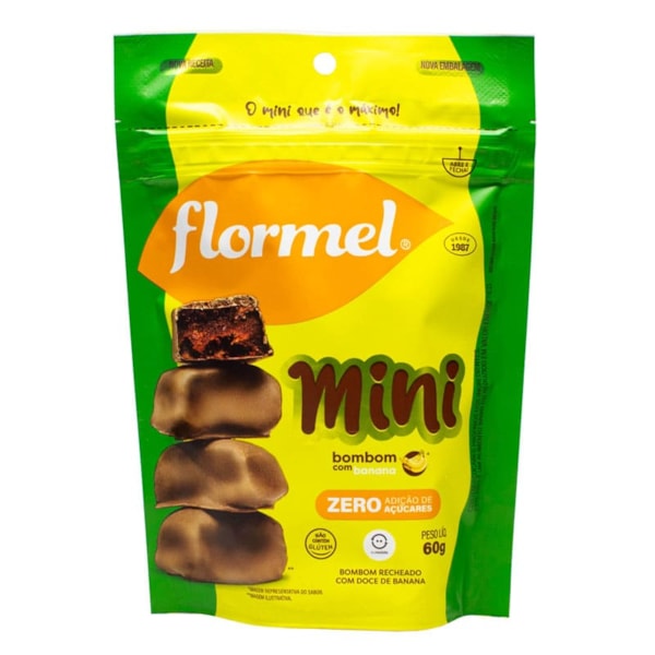 Mini Bombom com Banana Zero 60g - Flormel