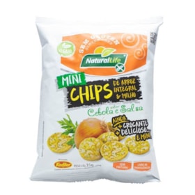 Mini Chips Integral de Arroz e Milho Sabor Cebola e Salsa 35g Natural Life