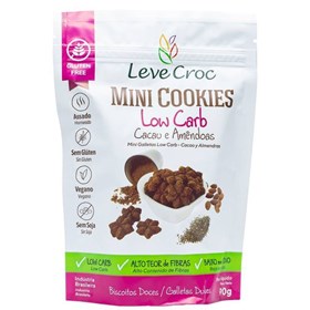 Mini Cookies Low Carb Sabor Cacau E Amêndoas 90g Leve Crock