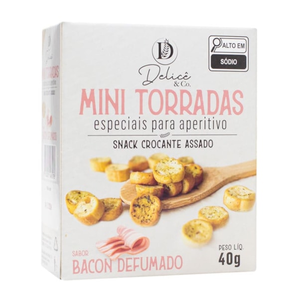 Mini Torrada Sabor Bacon 40g Delicê