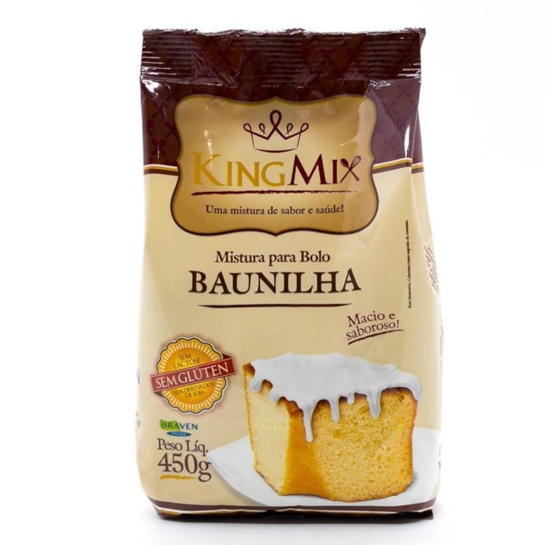 Mistura em pó para bolo sabor baunilha 450g - King Mix