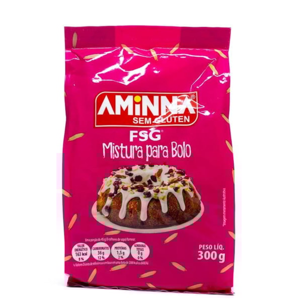 Mistura para Bolo FSG s/ Glúten 300g – Aminna