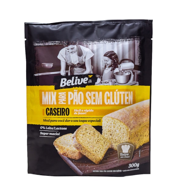 Mix Para Pão Caseiro Sem Glúten 300g Belive