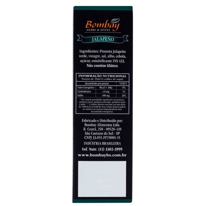 Molho De Pimenta Jalapeno Chili Code 5 60ml Bombay