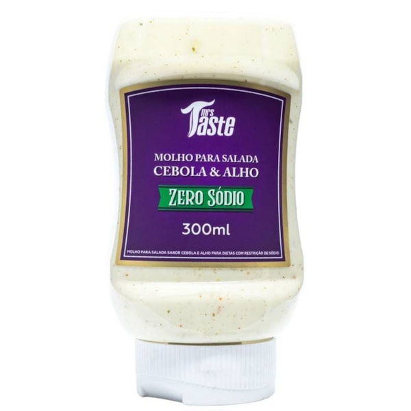 Molho para Salada Zero Sódio sabor Alho e Cebola 300ml - Mrs Taste