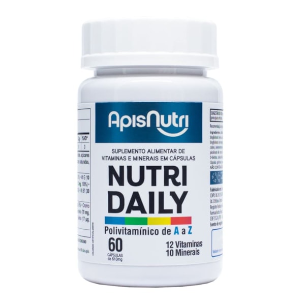 Nutri Daily Polivitamínico De A A Z 60 Cápsulas 610mg Apisnutri