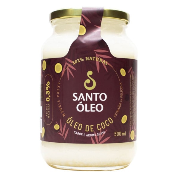 Óleo De Coco Extra Virgem De Película 500ml Santo Óleo