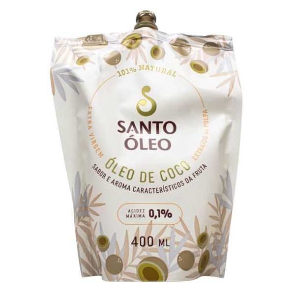 Óleo De Coco Extra Virgem De Polpa 400ml Santo Óleo