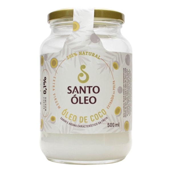 Óleo De Coco Extra Virgem De Polpa 500ml Santo Óleo