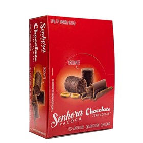 Paçoca Com Chocolate Crocante Zero Açúcar Zero Lactose Display 24X16g Senhora Pipoca