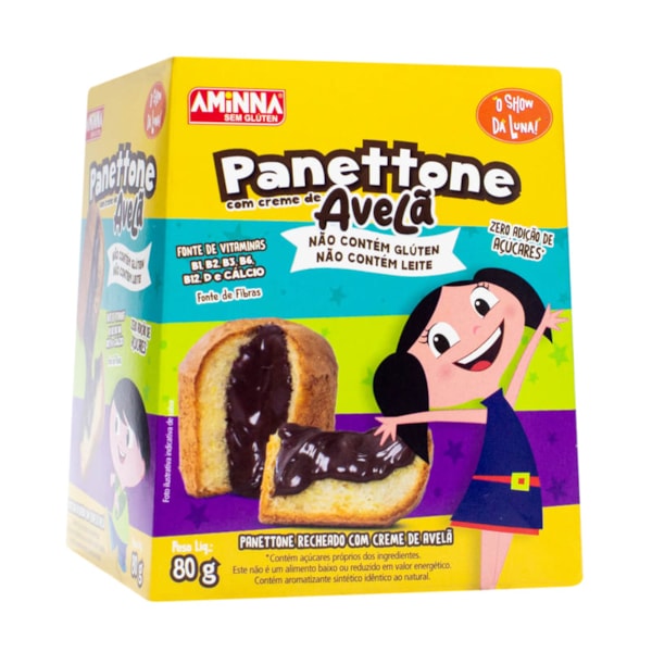 Panettone Recheado Com Creme De Avelã S/ Glúten 80g Aminna