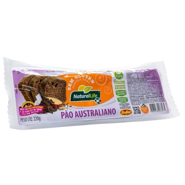 Pão de Forma Australiano s/ Glúten Vegano 220g Natural Life