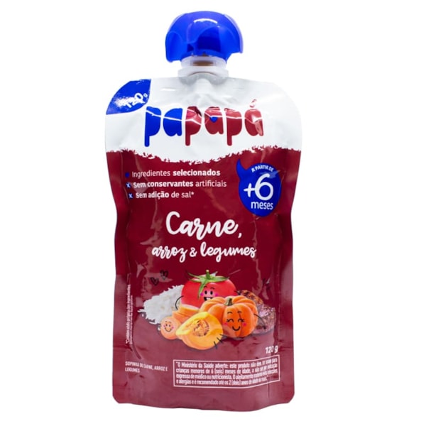 Papinha De Carne, Arroz E Legumes Pouch 120g Papapá