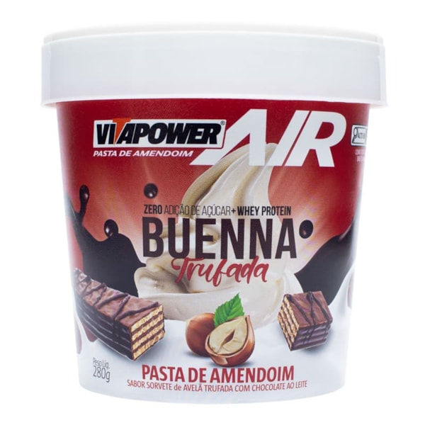 Pasta De Amendoim Air Buenna Trufada 280g Vitapower