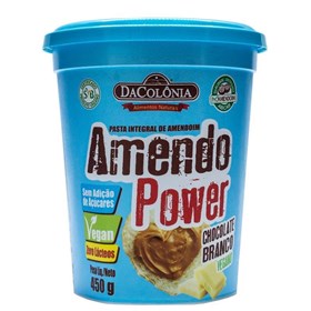 Pasta de Amendoim Integral c/ Chocolate Branco ao Leite de Coco Zero "Amendo Power" 450g Dacolonia