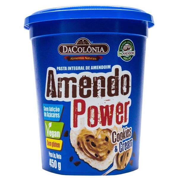 Pasta De Amendoim Integral C/ Cookies & Cream 'Amendo Power' 450g