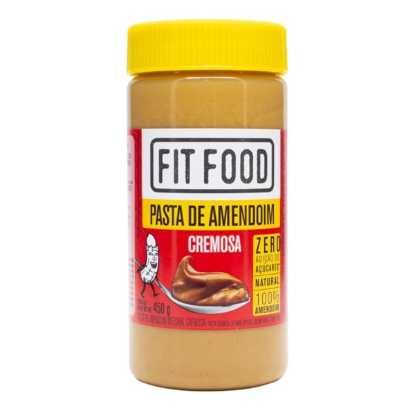 Pasta de Amendoim Integral Cremosa Vegana 450g FIT FOOD