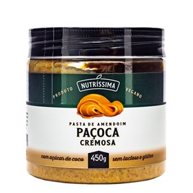 Pasta De Amendoim Paçoca Cremosa 450g Vegano Nutríssima