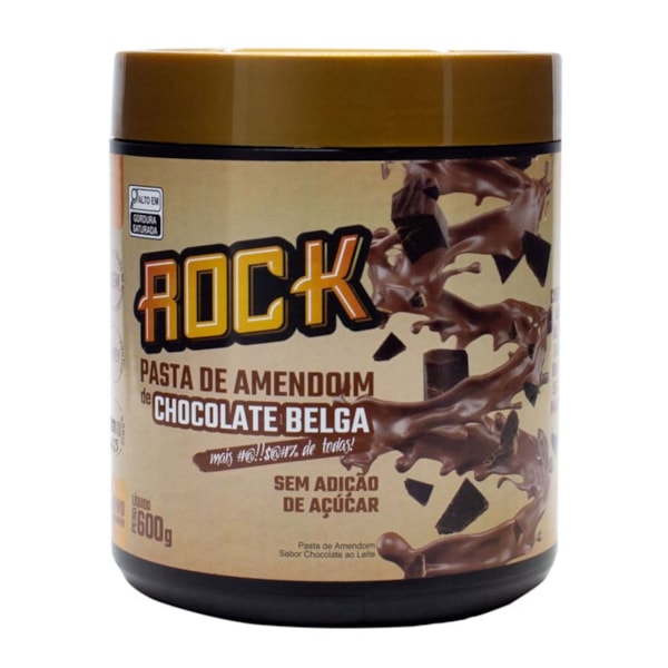 Pasta De Amendoim Sabor Chocolate Belga 600g Rock