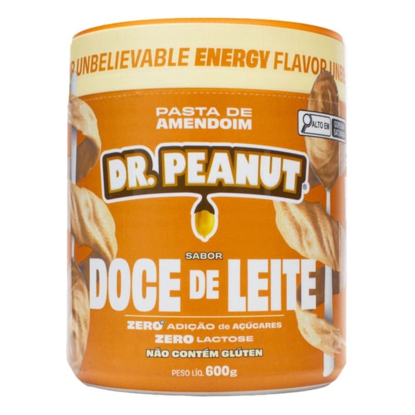 Pasta De Amendoim Sabor Doce De Leite C/ Whey Protein 600g Dr Peanut