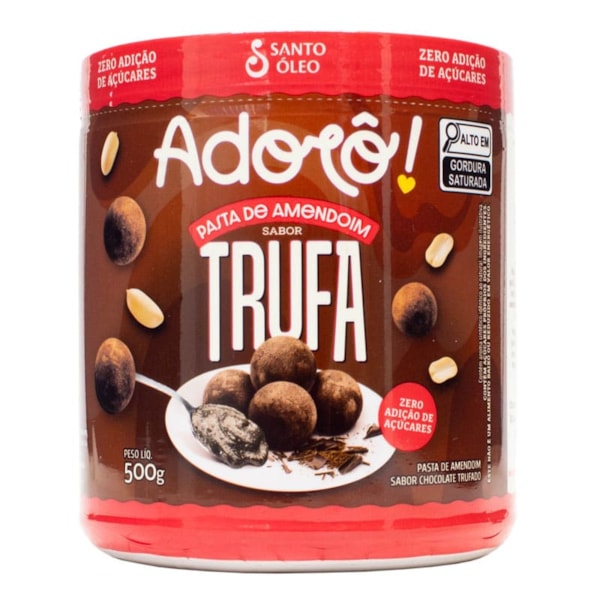 Pasta De Amendoim Sabor Trufa Adorô 500g Santo Óleo