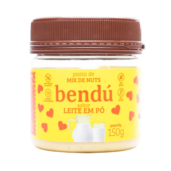 Pasta De Mix De Nuts Sabor Leite Em Pó Zero Açúcar 150g Bendú