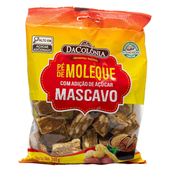 Pé de Moleque 100% Mascavo e Melado 240g Dacolônia