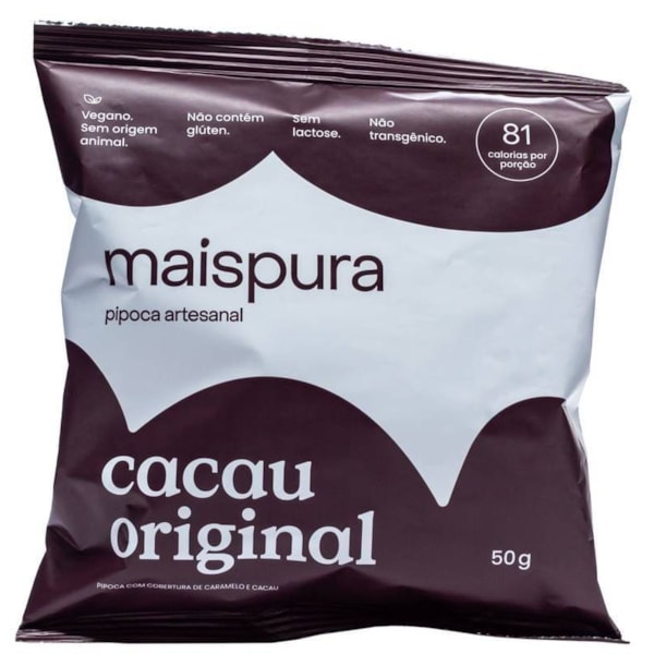 Pipoca Artesanal Sabor Cacau Original 50g Mais Pura