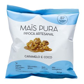 Pipoca Artesanal Sabor Caramelo & Coco 50g Mais Pura