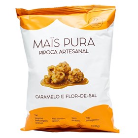 Pipoca Artesanal Sabor Caramelo & Flor De Sal 100g Mais Pura