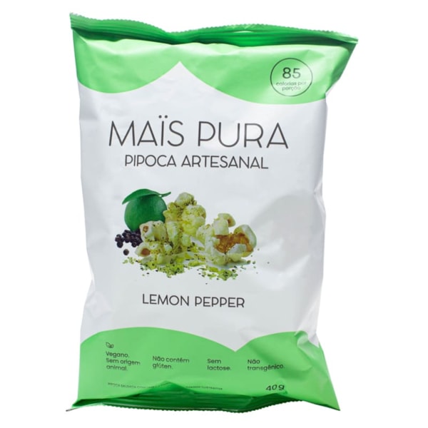 Pipoca Artesanal Sabor Lemon Pepper 40g Mais Pura