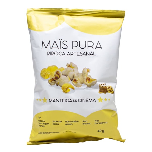 Pipoca Artesanal Sabor Manteiga De Cinema 40g Mais Pura