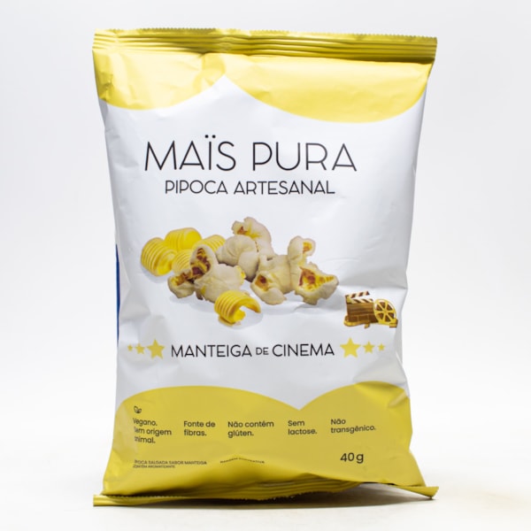 Pipoca Artesanal Sabor Manteiga De Cinema 40g Mais Pura