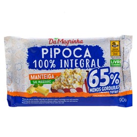 Pipoca De Micro-Ondas 100% Integral Sabor Manteiga 90g Da Magrinha