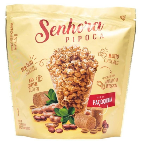 Pipoca Paçoquinha 50g Senhora Pipoca