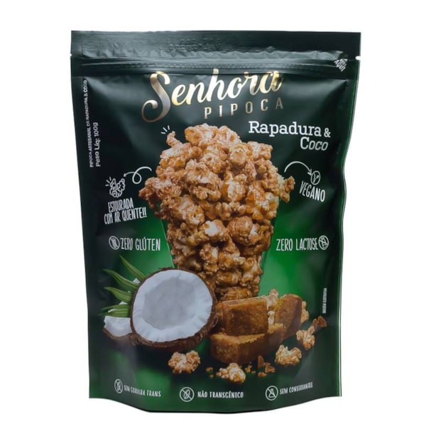 Pipoca Rapadura & Coco s/ Glúten/Lactose 100g – Senhora Pipoca
