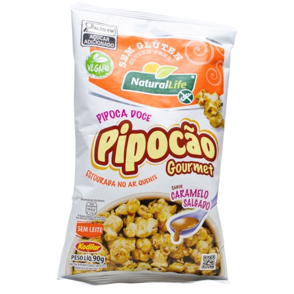 Pipocão Gourmet Sabor Caramelo Salgado S/ Glúten 90g Natural Life