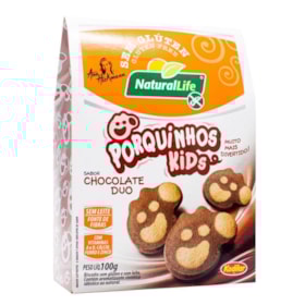 Porquinhos Kids Sabor Chocolate Duo S/ Glúten 100G Natural Life
