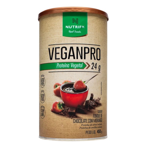 Proteína Veganpro Sabor Fondue De Chocolate C/ Morango 420G Nutrify