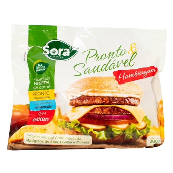 Proteína Vegetal Condimentada Hamburguer Veg "Pronto e Saudável" 200g Sora