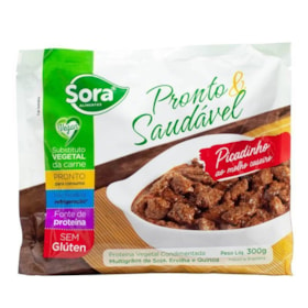 Proteína Vegetal Condimentada Picadinho ao Molho Caseiro Veg "Pronto e Saudável" 300g Sora