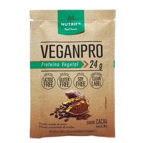 Proteína Vegetal VEGANPRO sabor Cacau Sachê 30g Nutrify