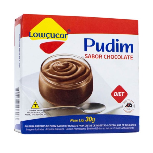 Pudim em Pó sabor Chocolate Zero 30g Lowçucar